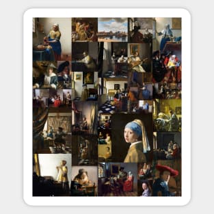 Johannes Vermeer Collage Sticker